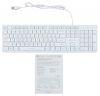Клавиатура Оклик 550ML белый USB slim Multimedia LED (1061618) кабель 1.5м