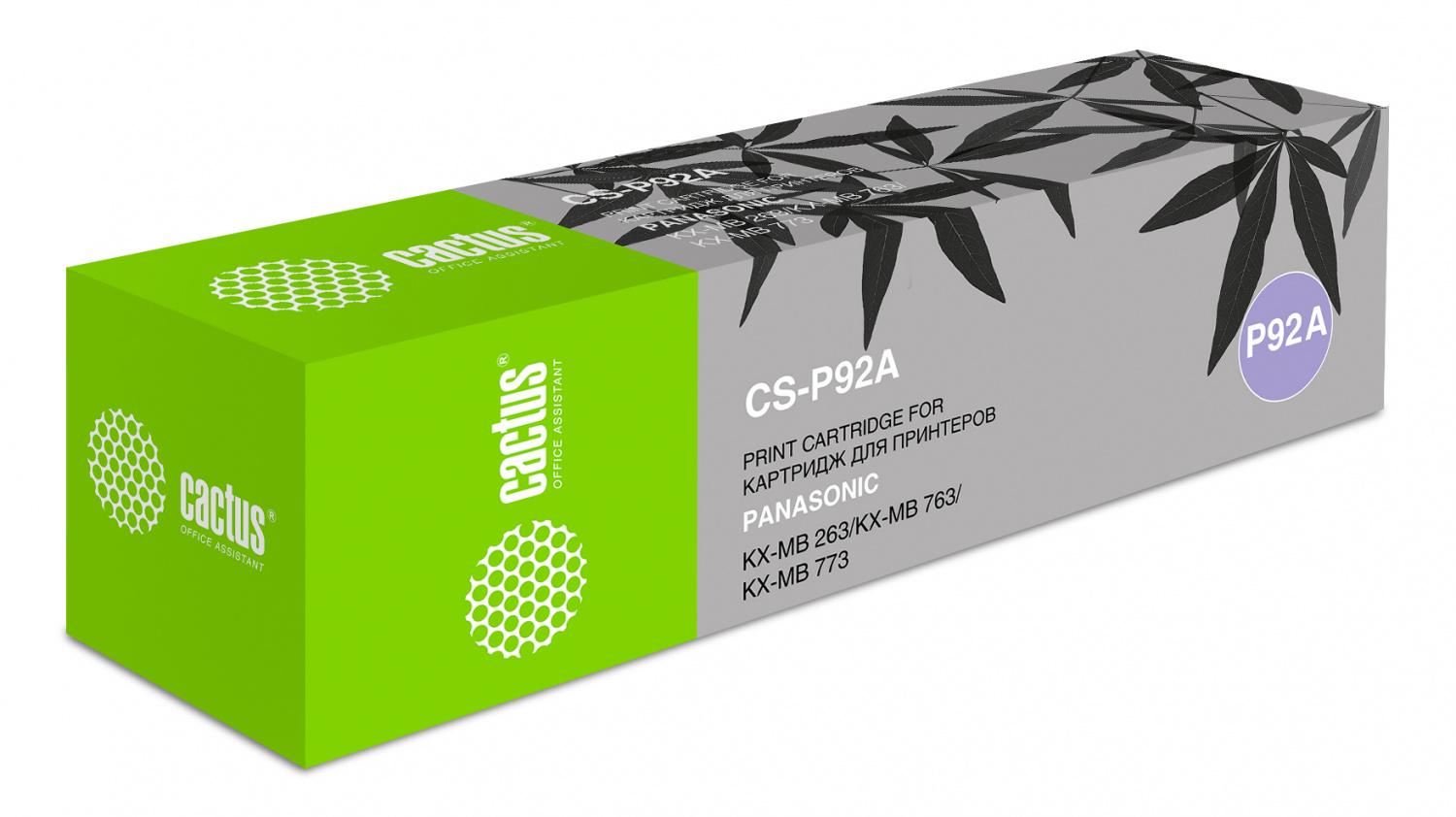 Картридж лазерный Cactus CS-P92A KX-FAT92A7 черный (2000стр.) для Panasonic MB263/MB763/MB773