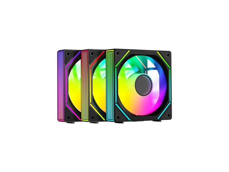Вентилятор для корпуса Ocypus Gamma F12 UNI BK ARGB 3 IN 1, 3x120x120x25mm, 4-PIN PWM, 800-1800 RPM, 31 DBA MAX, HYDRO BEARING
