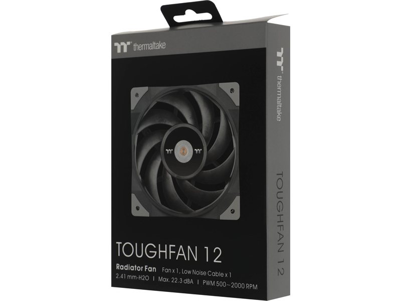 Вентилятор для корпуса Thermaltake Toughfan 12 120х120x25 черный 4-pin 22.3дБ (CL-F117-PL12BL-A) Ret