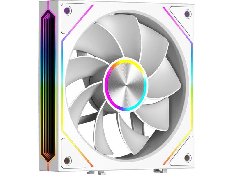 Кулер для корпуса/ Case Cooler PCCooler F3 X120R ARGB WH Reverse (120x120x25mm, 4-pin PWM, ARGB, 54CFM, 28.4dBA, 1800RPM, White)