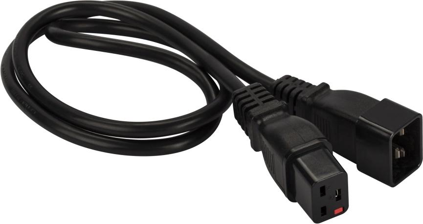 Шнур питания Lanmaster LAN-PP19L/20-0.5-BK C19-Schuko проводник.:3x1.5мм2 0.5м 220В 16А (упак.:1шт) черный