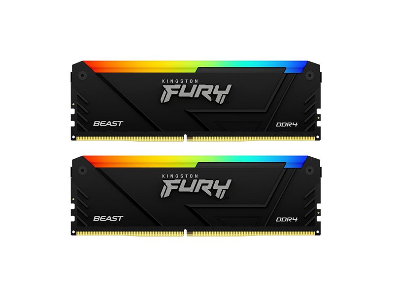Модуль памяти Kingston 32GB DDR4 3200MHz DIMM FURY Beast Black RGB XMP kit 2x16Gb, CL16, 288-pin  1.35V  Non-ECC