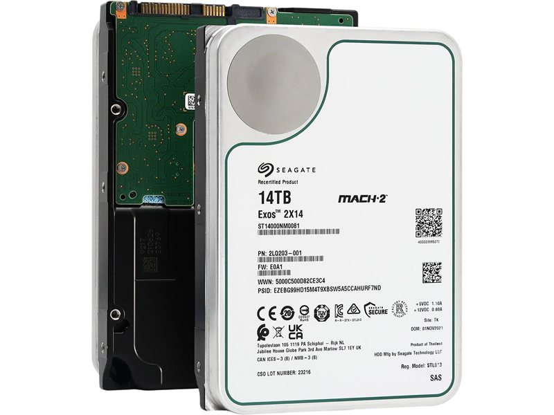 Жесткий диск/ HDD Seagate SAS 14Tb  Exos 2X14 7200 256Mb OFFICIAL RECERTIFIED 1 year warranty (Only HBA + software RAID) (replacement ST14000NM004J, ST14000NM002G, MG09SCA14TE, ST12000NM004J, ST12000NM002G)