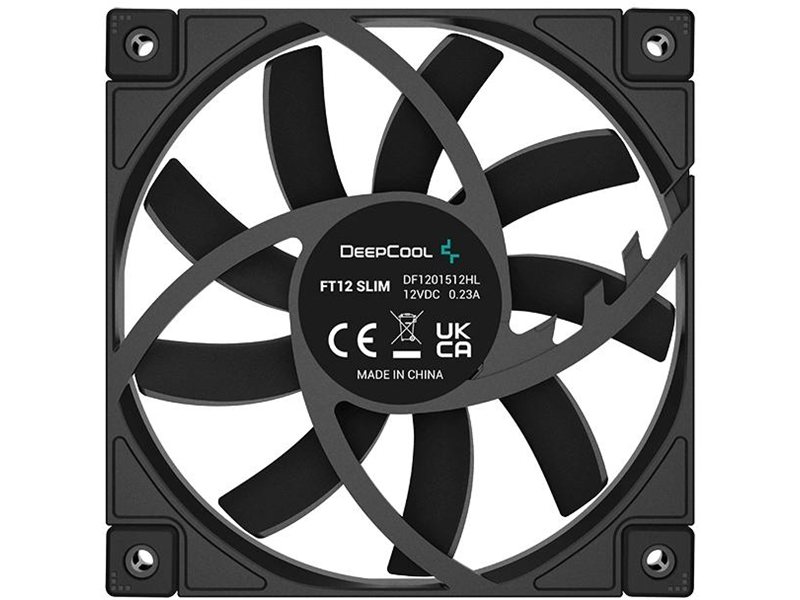 Вентилятор для корпуса Deepcool FT12 Slim 120х120x15 черный 4-pin 25.6дБ (R-FT12SLIM-BKWPN1-G) Ret