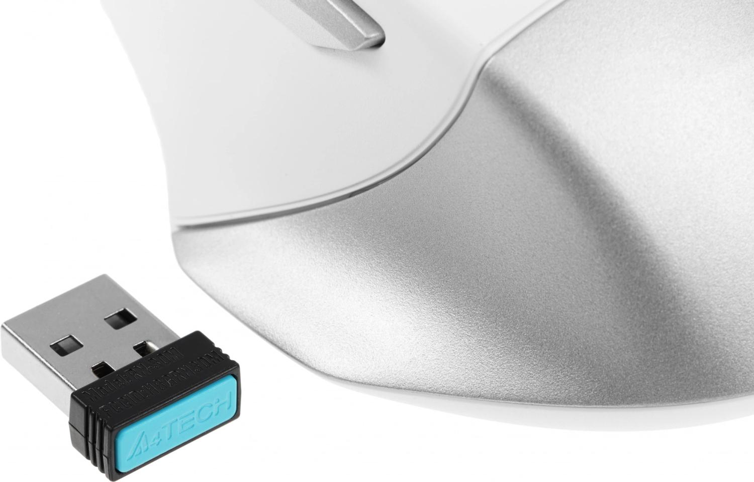 Мышь A4Tech Fstyler FB35 белый/серый оптическая 2000dpi беспров. BT/Radio USB для ноутбука 6but (FB35 ICY WHITE)