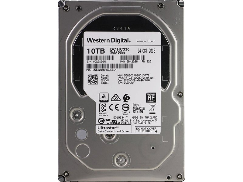 Жесткий диск/ UNSEALED HDD WD SATA Server 10Tb Ultrastar DC HC330 7200 6Gb/s 256MB (Includes tray) 1 year warranty (replacement MG06ACA10TE, ST10000NM017B, ST10000NM001G, WUS721208BLE604) UNSEALED