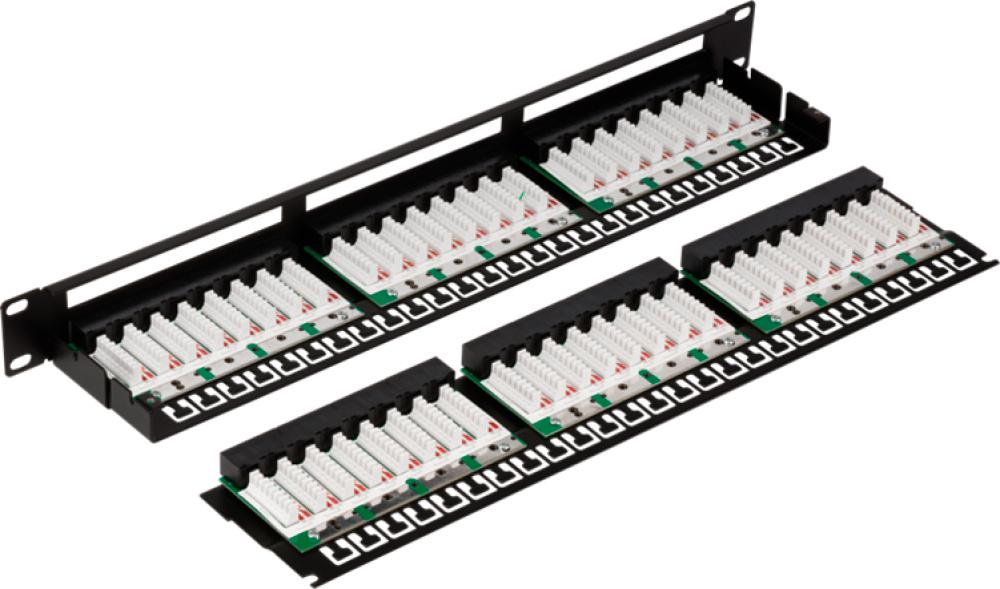 Патч-панель Lanmaster TWT-PP48/1U-U5E 19" 1U 48xRJ45 кат.5e UTP