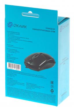 Мышь Оклик 275M черный оптическая 1200dpi USB 3but (412841)
