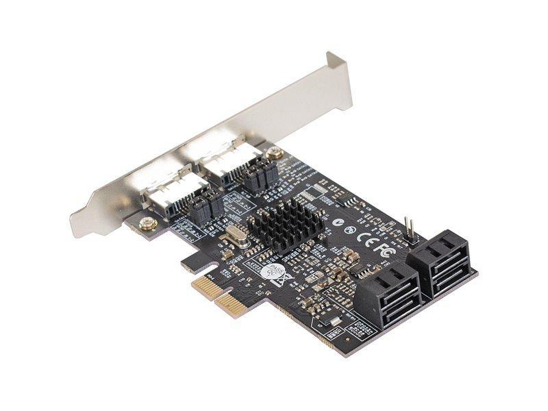 Контроллер Exegate EXE-504 (PCI-E x1 v2.0, SATA3 RAID, 4 int.+2 ext., Marvell Chispet 88SE9230)