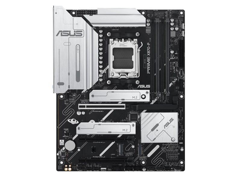 ASUS PRIME X870-P (Socket AM5, ATX, 4xDDR5(192GB), HDMI, 1xPCIe 5.0x16/2xPCIe 4.0x16/1xLAN (2.5GbE), 2xSATA 6Gb/s, 4xM.2, 2xUSB4 Type-C, 4xUSB 3.2, 4xUSB 2.0)