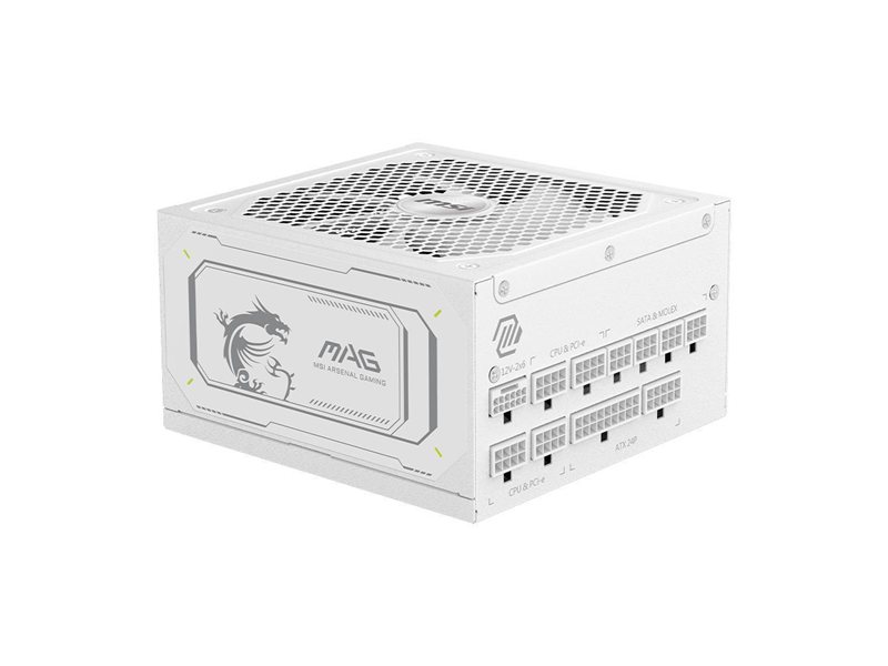 Блок питания ПК MSI MAG A1000GL PCIE5 White 1000W, 80+ Gold, полностью модульный, ATX 3.1, PCIE5.1, БЕЛЫЙ, RTL
