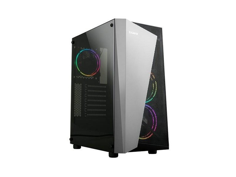 ZALMAN S4 Plus, без БП, боковое окно (акрил), черный,  ATX