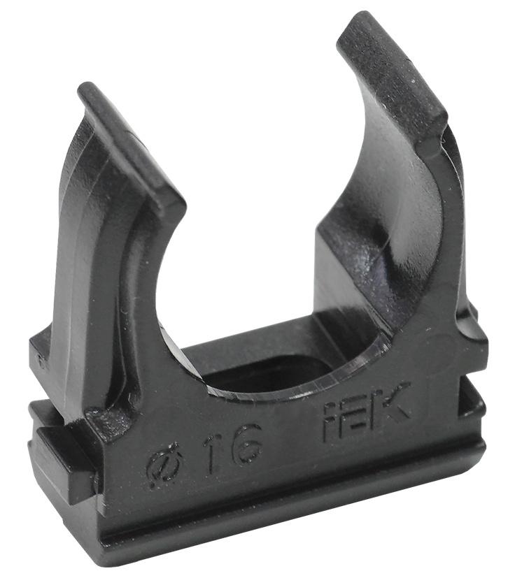 Держатель IEK CTA10D-CF16-K02-100 с защелкой 16мм полистирол черный