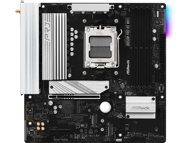 Материнская плата Asrock B850M PRO RS WIFI Socket AM5 AMD B850 4xDDR5 mATX AC`97 8ch(7.1) 2.5Gg RAID+HDMI+DP