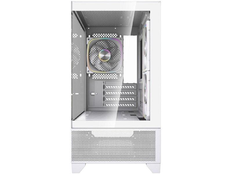 Powercase Корпус Vision Micro M4W, Tempered Glass, Type-C, 3x 120mm ARGB PWM Fan, белый, mATX (CVMM4W-A3)