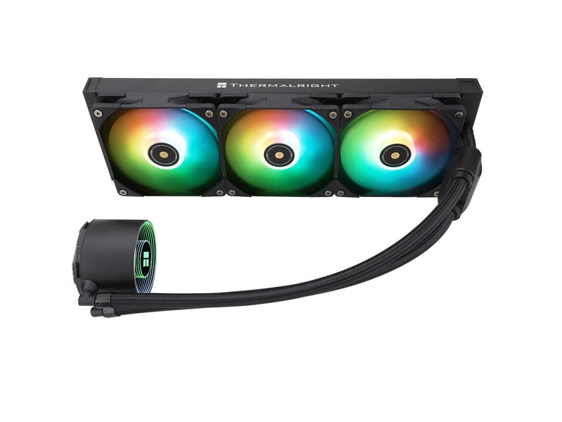 Водяное охлаждение для процессора/ Water Cooling System Thermalright Frozen Notte 360 Black Argb V2 (360mm, Black, ARGB/ Fans: 3x120mm, 72.37CFM, 27.7dBA, 2000RPM/ Pump height 54mm, 28dBA, 5300RPM, Rad thickness 27mm/ S: 1200, 1700, 1851, 2011, 2066, 115X