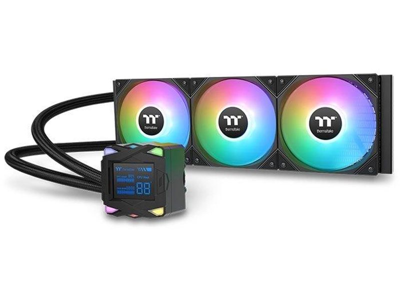 Система водяного охлаждения Thermaltake LA360-S ARGB Soc-AM5/AM4/1200/1700/1851 черный 4-pin 38.35dB Al LCD 360W Ret (CL-W462-PL12SW-A)
