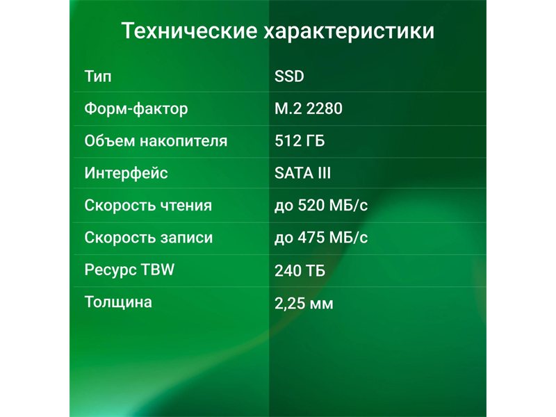 Накопитель SSD Digma SATA-III 512GB DGSR1512GS93T Run S9 M.2 2280