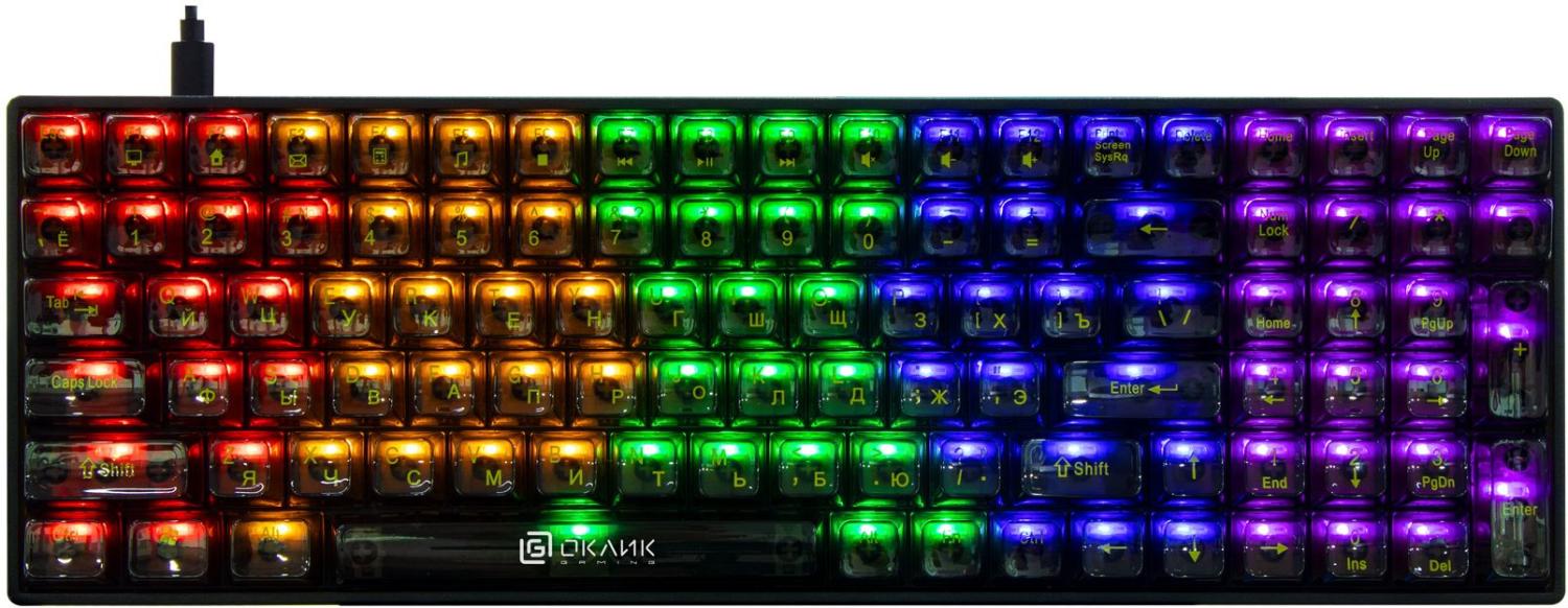 Клавиатура Оклик 915GK механическая черный USB for gamer (1790371) кабель 1.8м