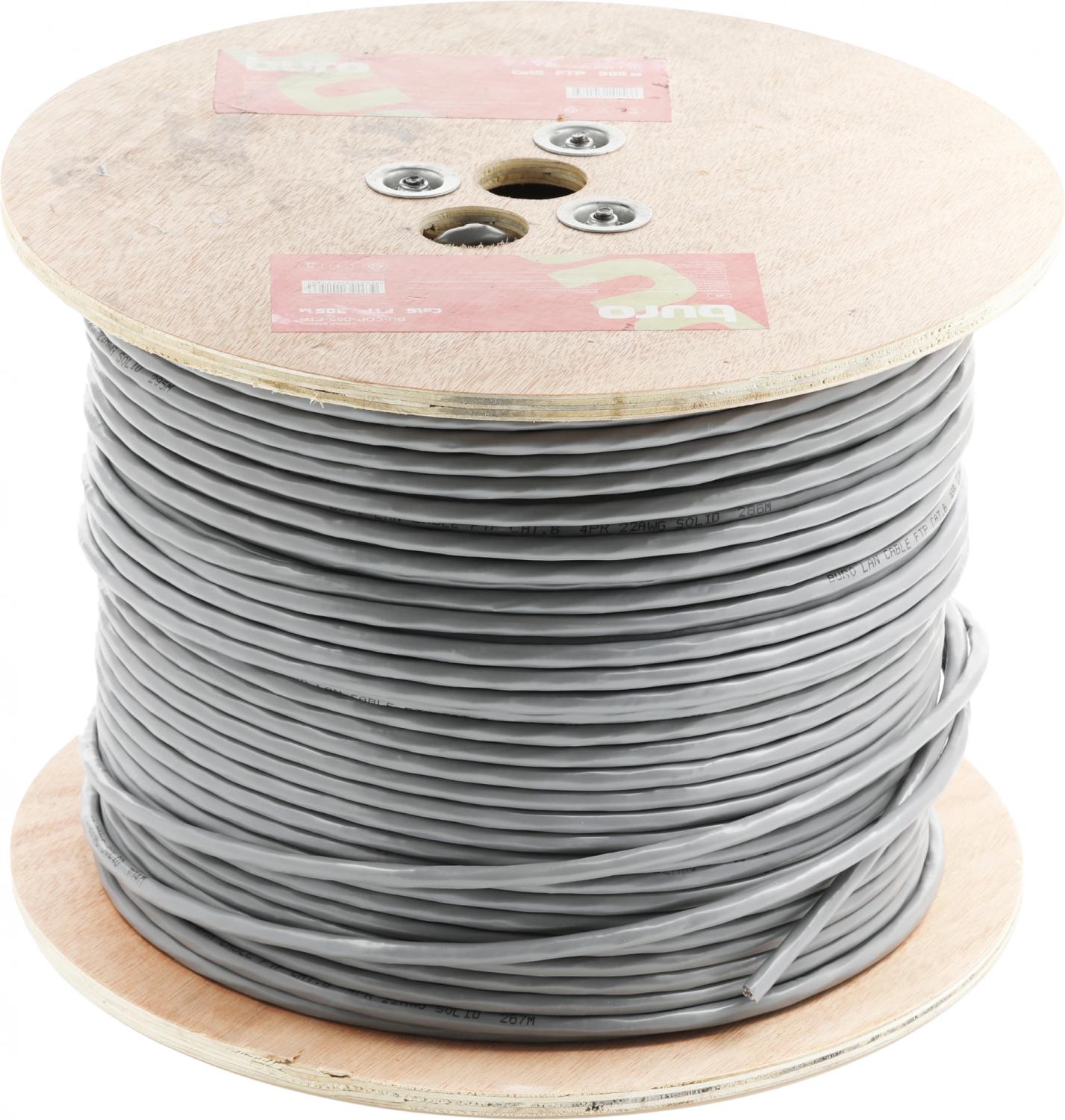 Кабель сетевой Buro BU-COP-055-FTP FTP 4 пары cat.6 solid 0.55мм Cu 305м серый