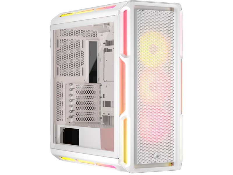 Корпус без блока питания/ Case Corsair iCUE LINK 5000T LX RGB, Midi-Tower, TG, 3x120mm RGB, 4xUSB-A 3.2, 1xUSB 3.2 Type-C, E-ATX, ATX, mATX, mITX White