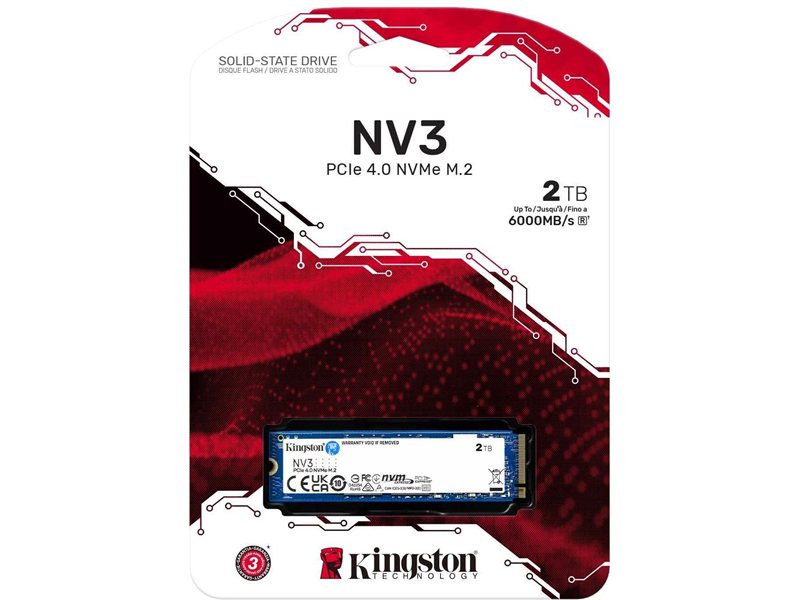 Накопитель SSD Kingston PCIe 4.0 x4 2TB SNV3S/2000G NV3 M.2 2280