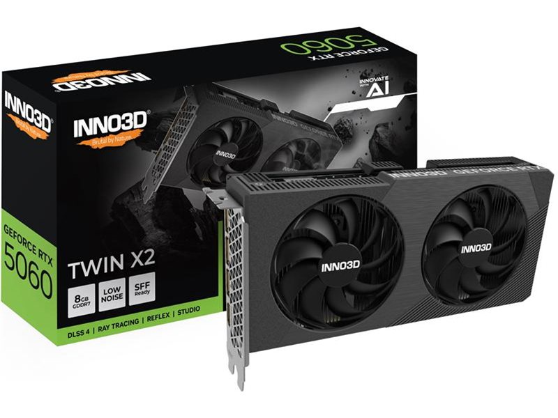 Видеокарта INNO3D RTX 5060 Twin X2//RTX5060, HDMI, DP*3, 8G,D7