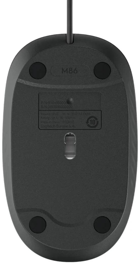 Мышь Logitech M86 черный оптическая 8000dpi USB для ноутбука 2but (910-007661)