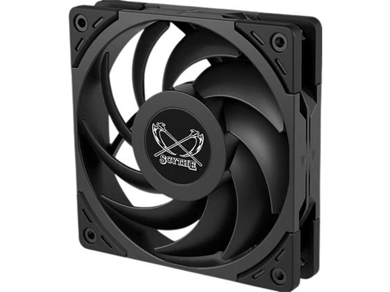 Кулер для корпуса/ Case Cooler Scythe Wonder Tornado 120 (120x120x26mm, 4-pin PWM, 60.29CFM, 26.88dBA, 2000RPM, Black)
