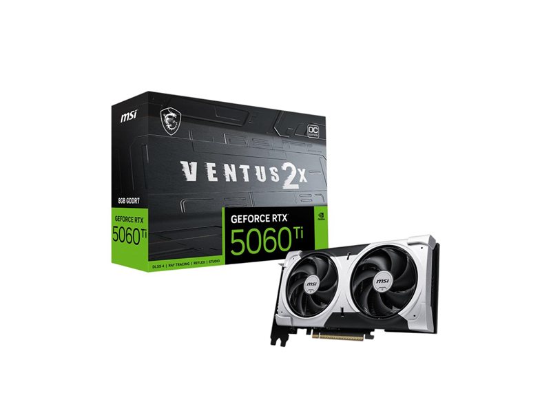 Видеокарта MSI NVIDIA GeForce RTX 5060 Ti 8 ГБ VENTUS 2X (GeForce RTX 5060 Ti 8G VENTUS 2X OC PLUS)