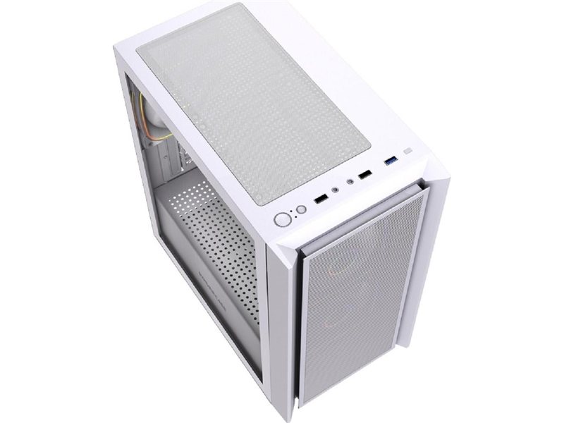 Powercase Корпус Mistral SM03 ARGB, Tempered Glass, 3x120mm ARGB PWM fans, белый, mATX (CMMSM03W-A3)