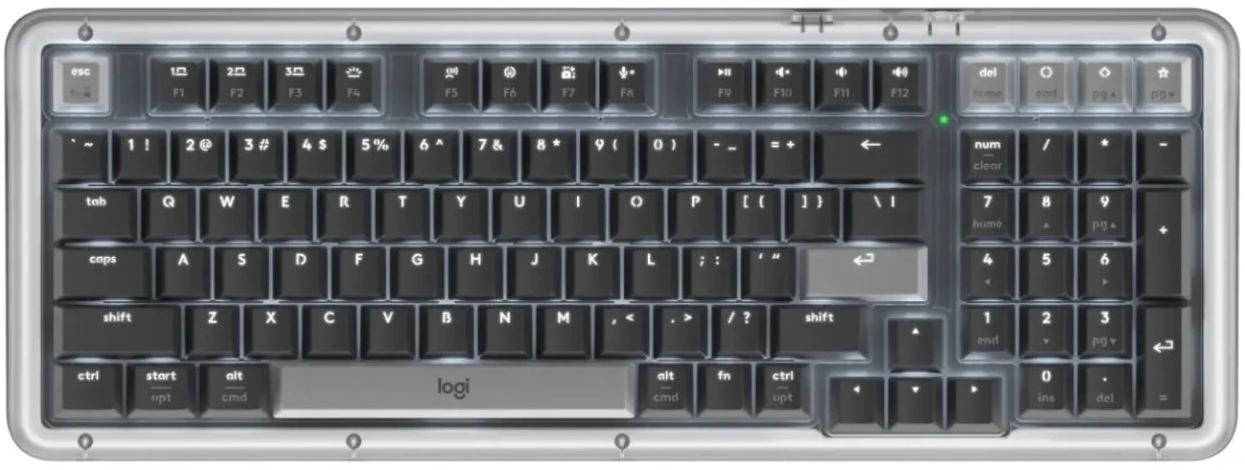 Клавиатура Logitech K98M механическая графитовый USB беспроводная BT/Radio Multimedia LED (подставка для запястий) (920-013040)