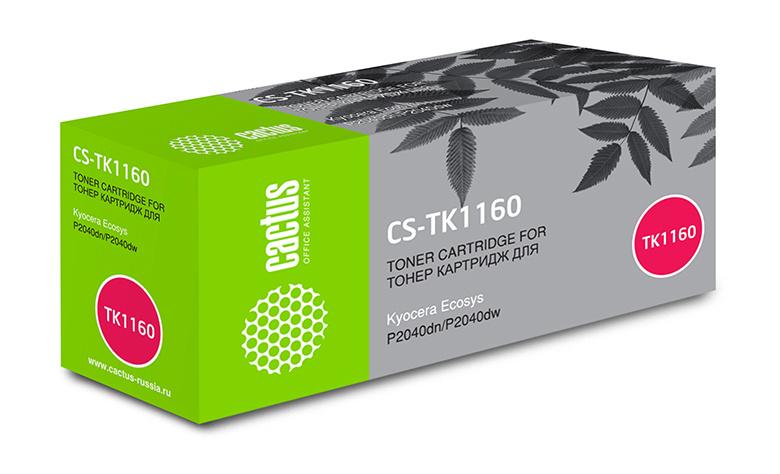 Картридж лазерный Cactus CS-TK1160 TK-1160 черный (7200стр.) для Kyocera Ecosys P2040dn/P2040dw