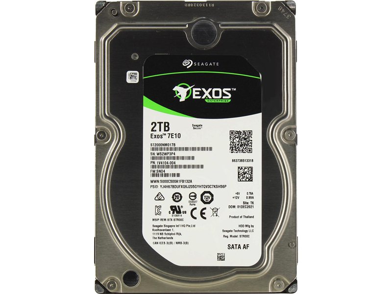 Жесткий диск/ HDD Seagate Exos 7E10 SATA 2Tb 7200 6Gb/s 256Mb (clean pulled) 1 year warranty