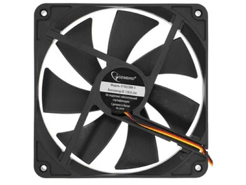 Gembird Вентилятор 140x140x25, шарикоподшипник, 3 pin, провод 40 см (D14025BM-3)