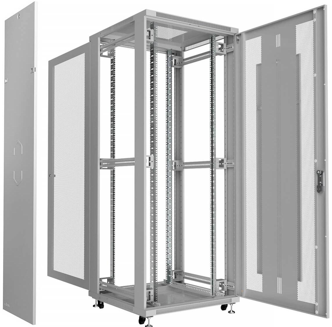 Шкаф серверный Cabeus (ND-05C-42U80/100) напольный 42U 800x1000мм пер.дв.перфор. задн.дв.перфор. 800кг серый 900мм 132кг 220град. 2055мм IP20 сталь