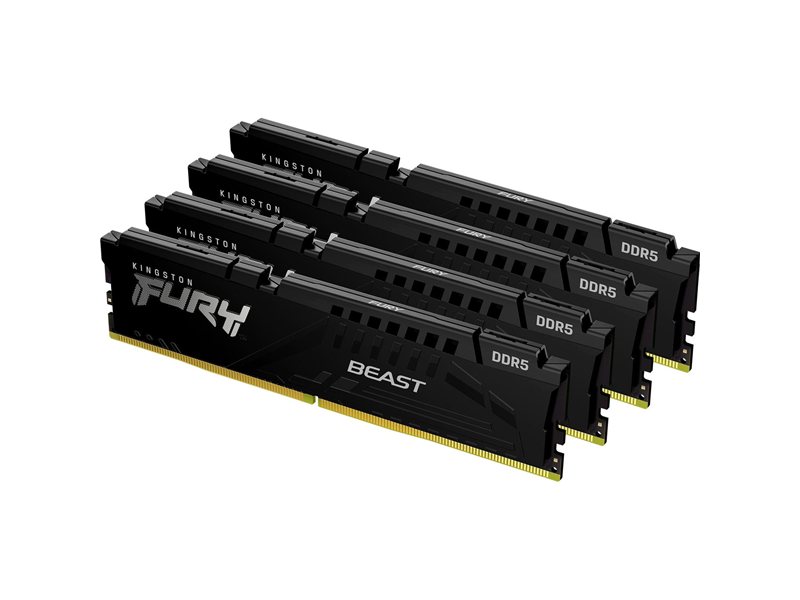 Память оперативная/ Kingston 128GB 5200MT/s DDR5 CL40 DIMM (Kit of 4) FURY Beast Black XMP
