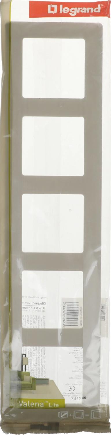 Рамка Legrand Valena Life 754045 накладная 5x горизонтальный монтаж поликарбонат слоновая кость