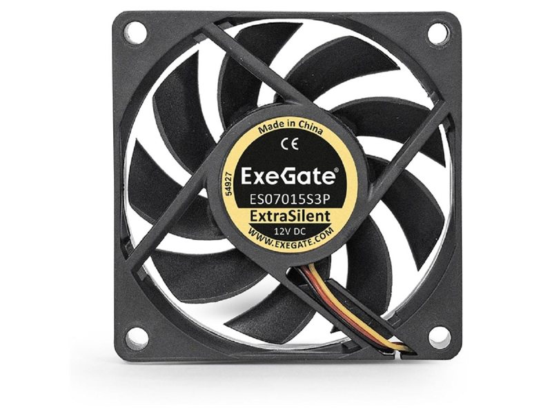 Exegate EX283371RUS Вентилятор ExeGate ExtraSilent ES07015S3P, 70x70x15 мм, подшипник скольжения, 3pin, 2500RPM, 23dBA