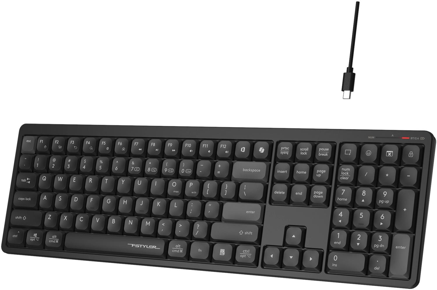 Клавиатура A4Tech FBX55C черный USB беспроводная BT/Radio slim Multimedia