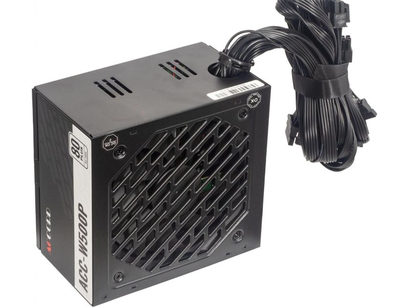 Блок питания Accord ATX 500W ACC-W500P 80+ white (20+4pin) APFC 120mm fan 6xSATA RTL