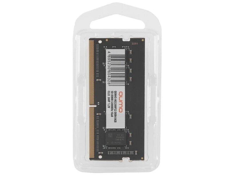 QUMO DDR4 SODIMM 8GB QUM4S-8G3200P22 PC4-25600, 3200MHz OEM/RTL