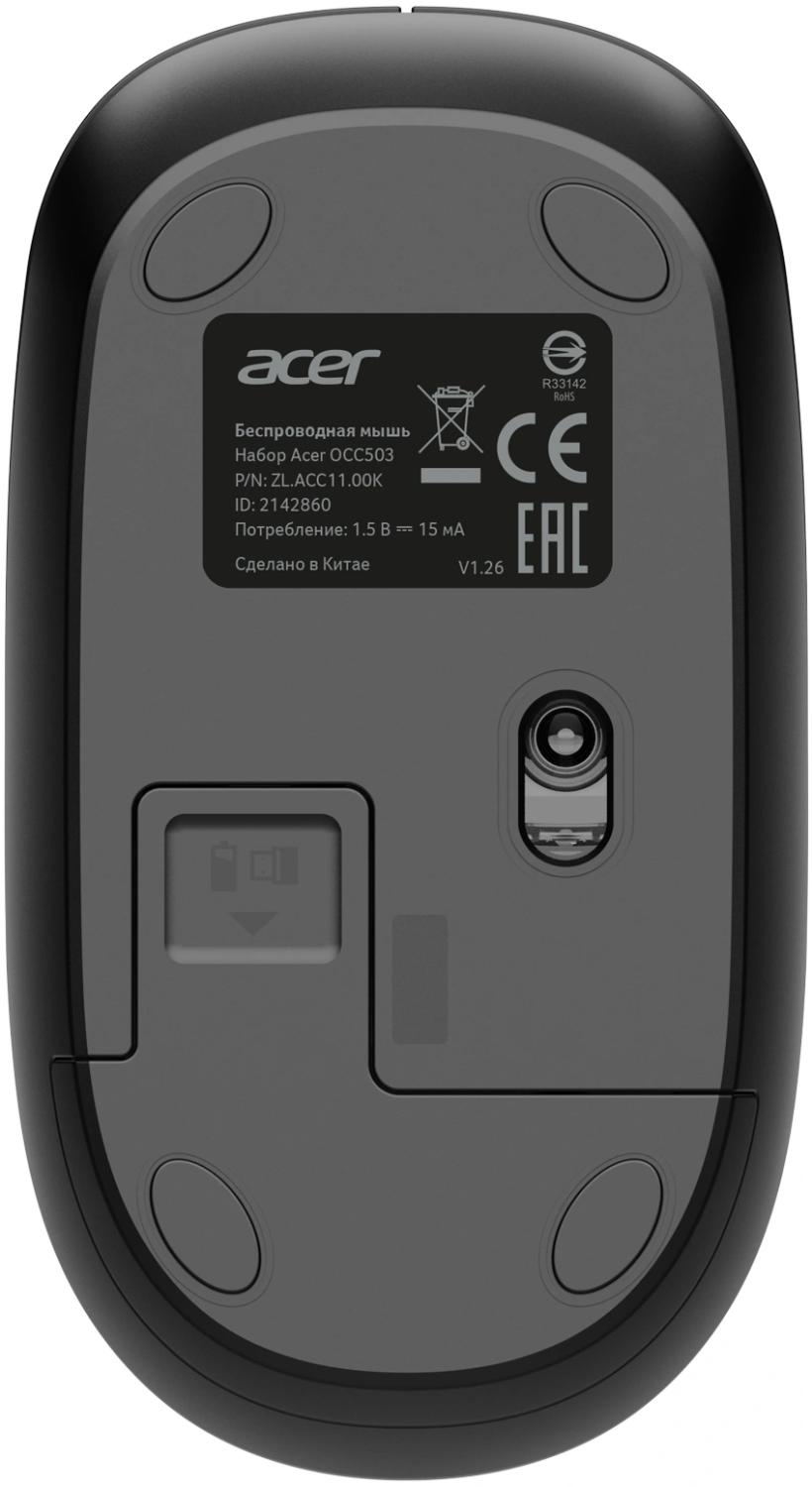 Клавиатура + мышь Acer OCC503 клав:черный мышь:черный USB беспроводная slim Multimedia (ZL.ACC11.00K)