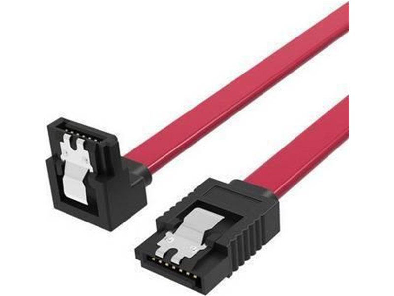 Кабель Vention SATA 3 M/SATA 3 M угол 90 с защелками, красный - 0.5 м
