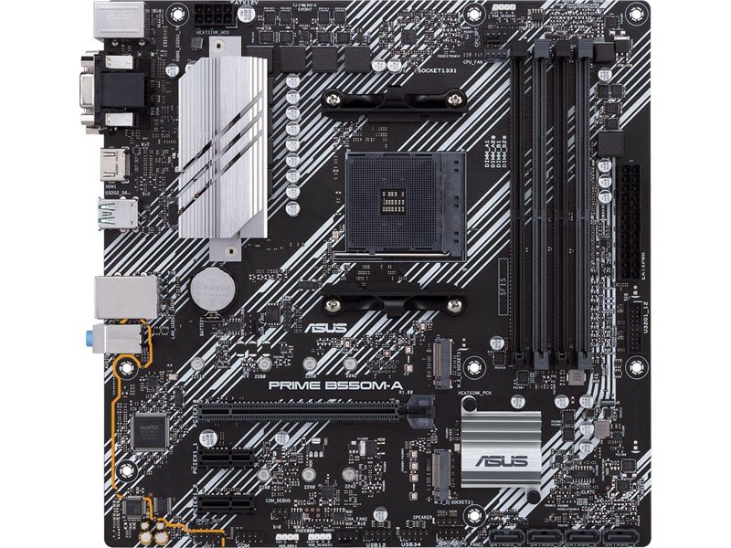 Материнская плата Asus PRIME B550M-A/CSM Soc-AM4 AMD B550 4xDDR4 mATX AC`97 8ch(7.1) GbLAN RAID+VGA+DVI+HDMI