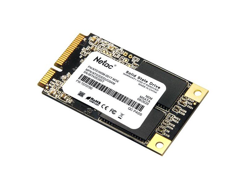 SSD накопитель Netac SSD N5M 1TB mSATA SATAIII 3D NAND, R/W up to 560/520MB/s, TBW 560TB, 3y wty
