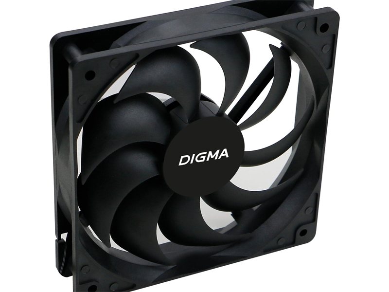 Вентилятор Digma DFAN-120-9 120мм черный 3-pin 4-pin (Molex)Ret