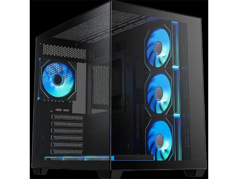 XASTRA QW500 7ARGB-C10-UC Black ATX/Aquarium/Screewless/7x120mm ARGB PWM FM fans/Argb+PWM HUB 10port/Type-C/ QW500-7FM12A-C10-UC