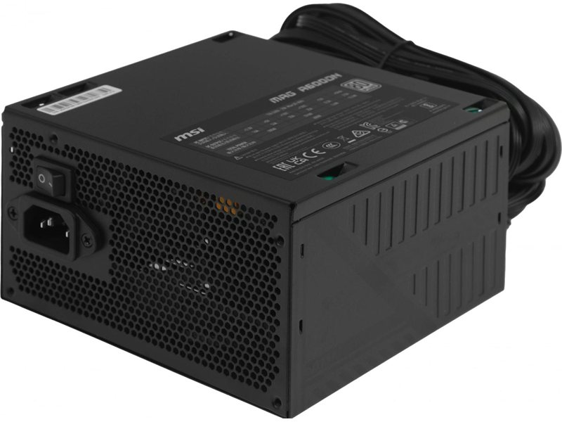 Блок питания MSI ATX 600W MAG A600DN 80+ white (20+4pin) APFC 120mm fan 5xSATA RTL